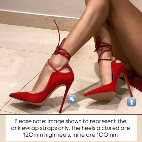 BRAND NEW IN BOX - Identita Jada Beige Suede Anklewrap Stiletto 4"/100mm Pumps - Picture 14 of 14